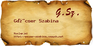 Gácser Szabina névjegykártya