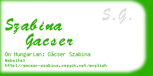 szabina gacser business card