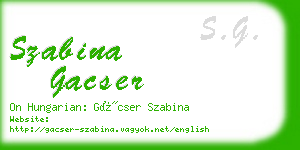 szabina gacser business card